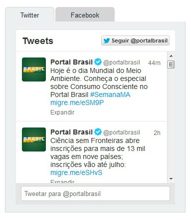 Módulo de redes sociais Módulo de redes sociais