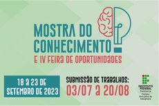 Evento acontecerá de 18 a 23 de setembro de 2023, no IFF Bom Jesus.