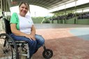 A caloura Jane Carla de Souza Locatel, 44 anos, estudante do curso de Agropecuária, está muito feliz com o começo das aulas e de uma nova e importante etapa em sua vida.