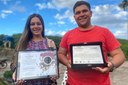 Estanislau e a irmã Tatiane, ambos estudantes do IFF Bom Jesus