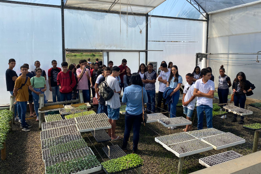 Turmas da EM Lulo Ferreira de Araújo, de Morro do Coco, e da EM Elidio Valentim de Moraes, de Varre-sai visitam laboratórios