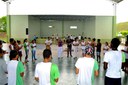 Foram oferecidas oficinas de capoeira, percussão, bioconstrução, esculturas, entre outras.