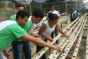 A técnica de hidroponia foi novidade para estudantes do primeiro ano. 