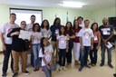 Professores e alunos que organizaram o evento