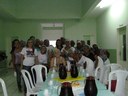 A turma durante atividade de integração no laboratório de gastronomia 