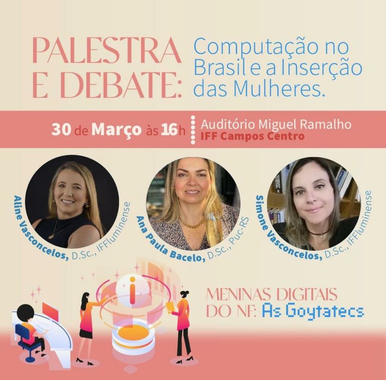 Arte da palestra sobre Inclusão Digital do Meninas Digitais