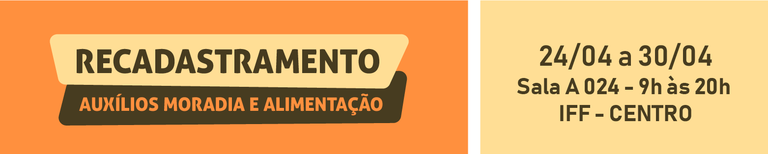 Recadastramento para auxílios moradia e alimentação