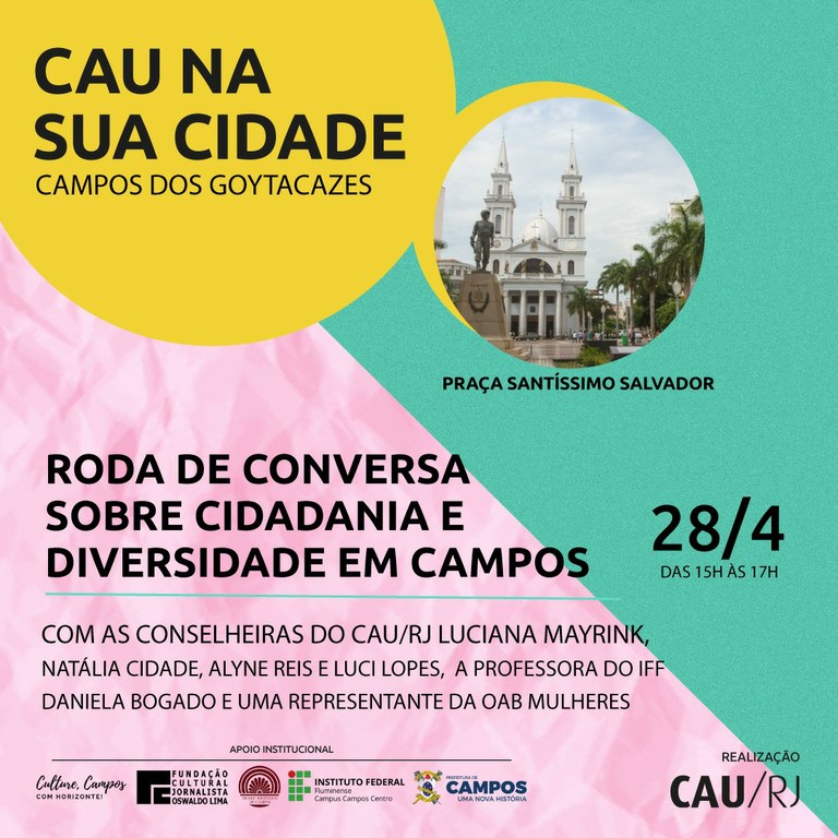 Arte divulgação roda de conversa cidadania e cidade