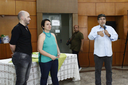 Carlos Alberto e servidores na abertura das comemorações: defesa do ensino público e de qualidade (Foto: Raphaella Cordeiro).