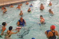 Aula de hidroginástica na piscina do ginásio do IFF Campos Centro.(Fotos: Divulgação)