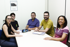 Representantes do IFF Campos Centro na CPA. Da esquerda para direita: Jacqueline, Kleverson, Wagner, Luciano e Patrícia.(Foto: Raphaella Cordeiro)