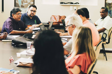 Os diretores do campus na terceira reunião da série (Foto: Diomarcello Pessanha).