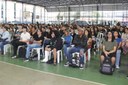 Estudantes atentos à fala dos gestores do IFF Campos Centro, na primeira acolhida aos novos ingressantes do campus (Foto: Antonio Barros/Ascom)