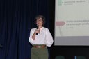 A professora Nilva Schroeder em palestra ministrada durante a Semana Pedagógica (Ascom).