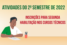 Arte de segunda habilitação para cursos técnicos prevista em edital. 