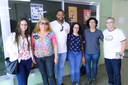 Karina Machado, Sirley Brandão, Diego Augusto, Gabriela Leite e o diretor de Assuntos Estudantis do Campos Centro, Carlos Augusto Boynard (Foto: Rakenne Braga)