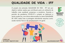 Arte de divulgação do projeto Qualidade de Vida IFF.