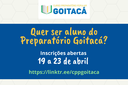 Arte com informações do período de inscrições, de 19 a 23 de abril de 2021. 