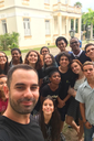 O professor Glauber e estudantes de Edificações e Mecânica.