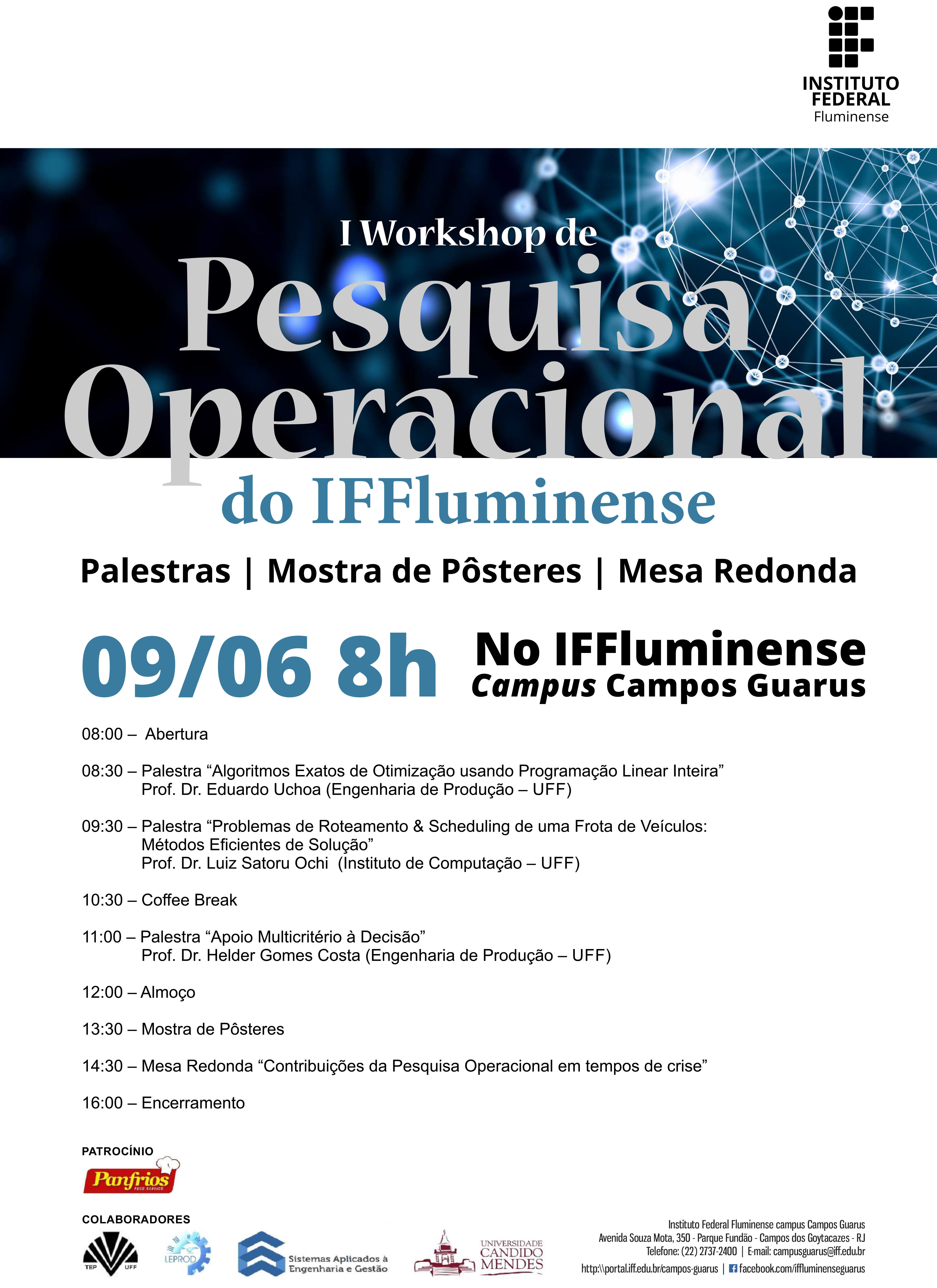 Programação completa do I Workshop de Pesquisa Operacional