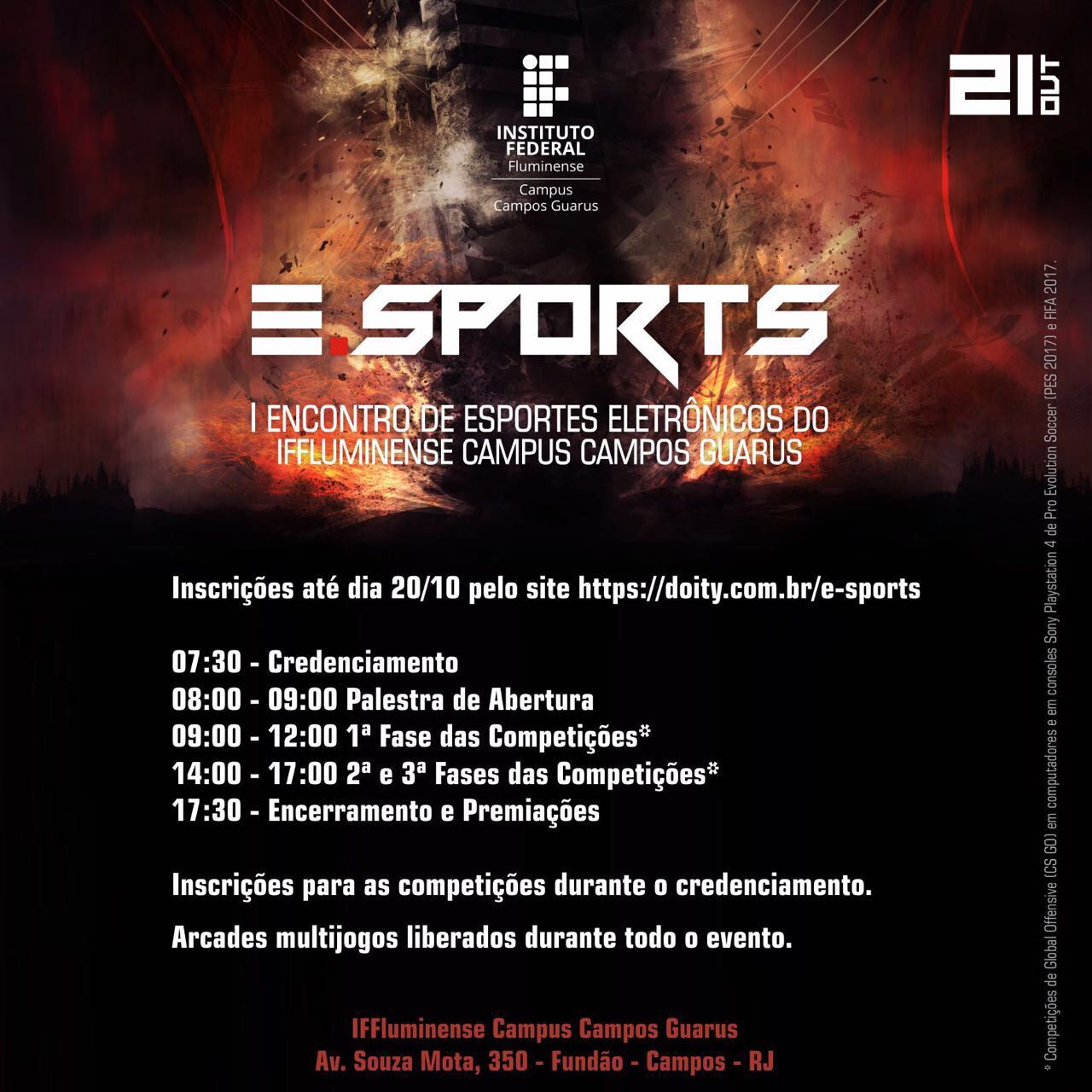 Programação I Encontro de Esportes Eletrônicos