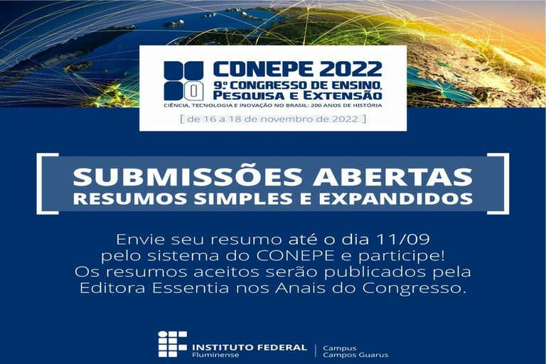 Abertas submissões de resumo para o IX Conepe