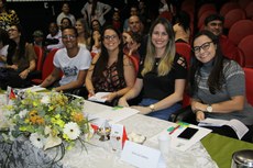 Compondo a mesa de jurados: Anderson Henrique Eleutério, Daniela Aguiar, Karine Lobo e Milena Ferreira