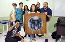 Alunos apresentam o resultado do trabalho de arte com algoritmo