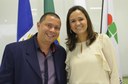 A diretora-geral, Michelle Maria Freitas Neto, com o diretor-adjunto, Leandro Arêas