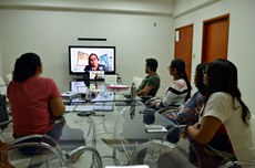 Equipe do projeto em reunião com assessoria técnica por videoconferência