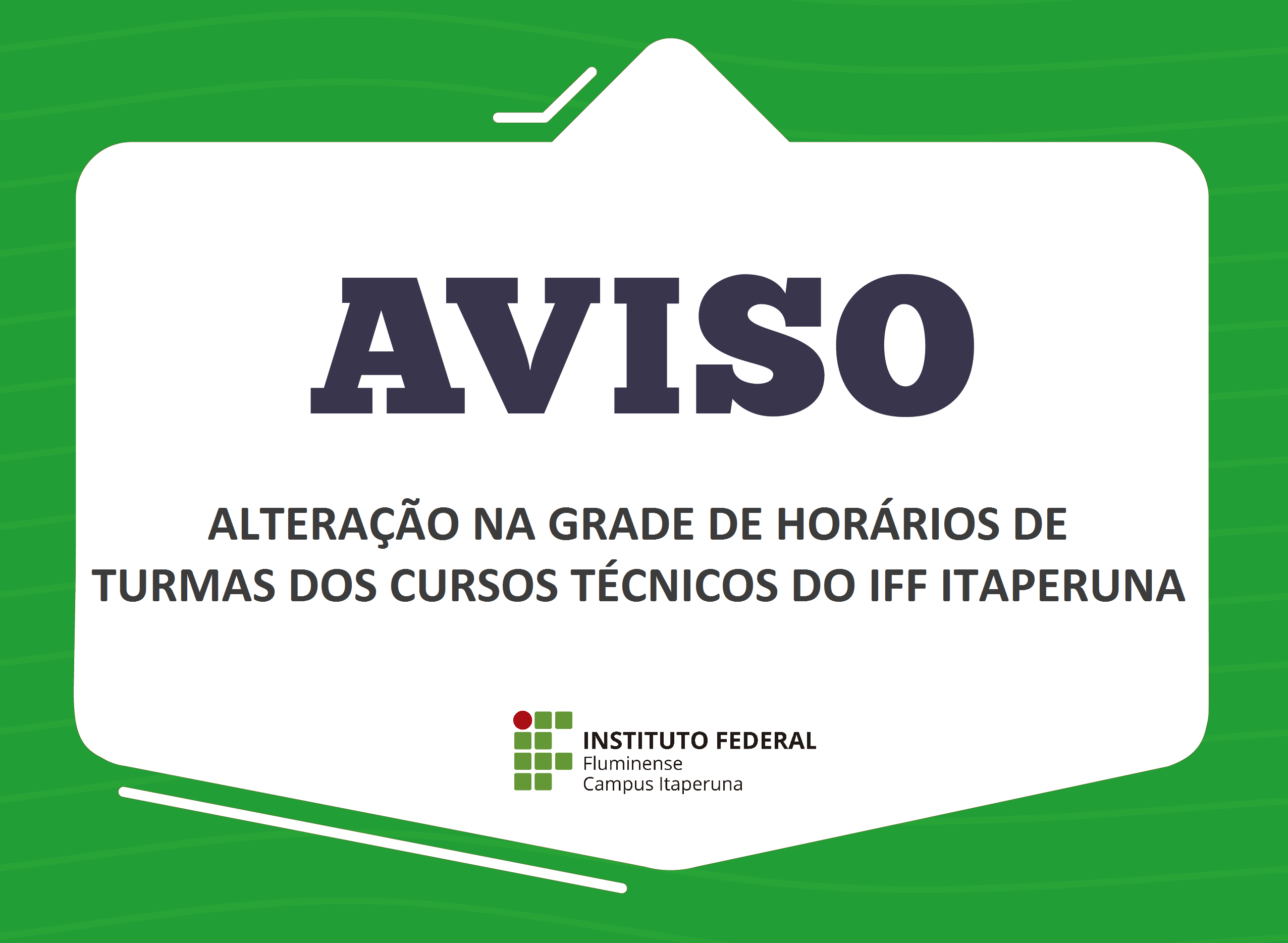 Grade nova de horários do IFF Itaperuna