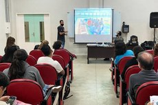 A palestra aconteceu no auditório do Parque Acadêmico