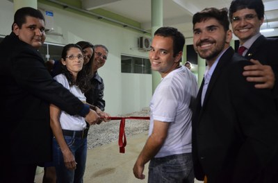 Corte da fita na inauguração do Parque Acadêmico Industrial