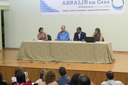 Mesa da solenidade de abertura do congresso Abralin em Cena.