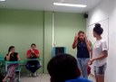 Milena Schuab, do segundo ano do curso Técnico em Meio Ambiente participa das aulas.