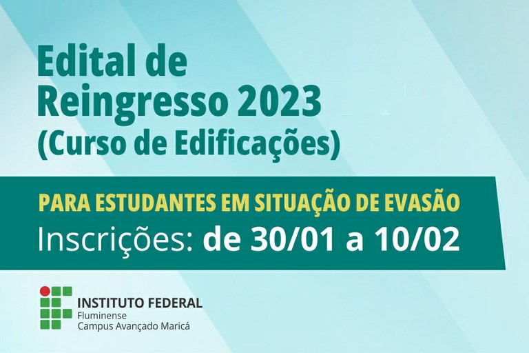 Inscrições abertas no edital de reingresso