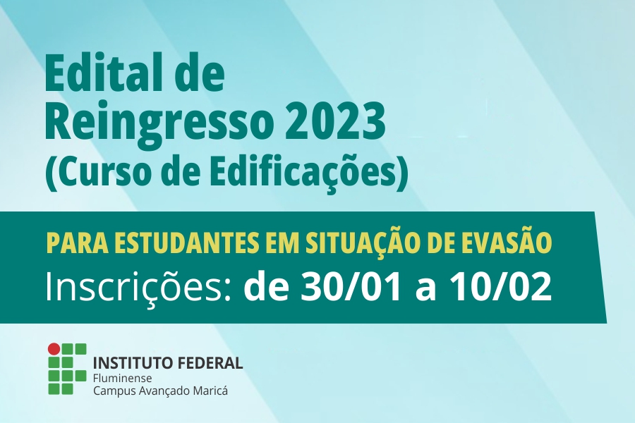 Inscrições abertas no edital de reingresso