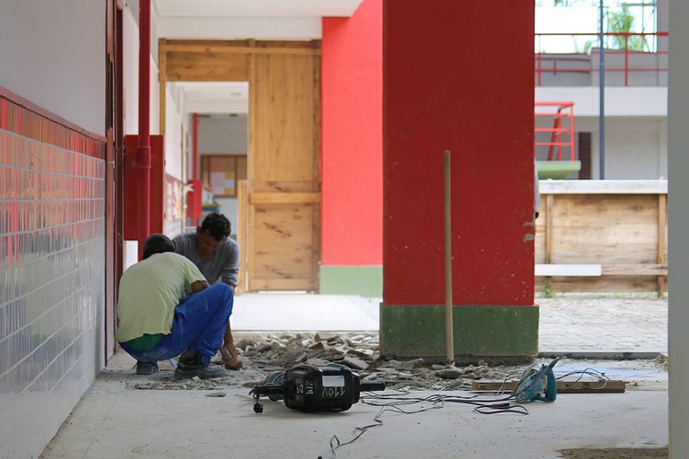 Obras estruturais no IFF Maricá