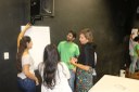 Alunos e professores durante minicurso