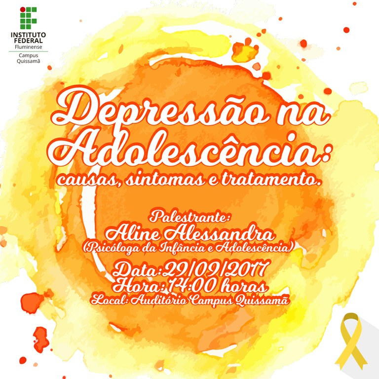 Programação evento Depressão na Adolescência