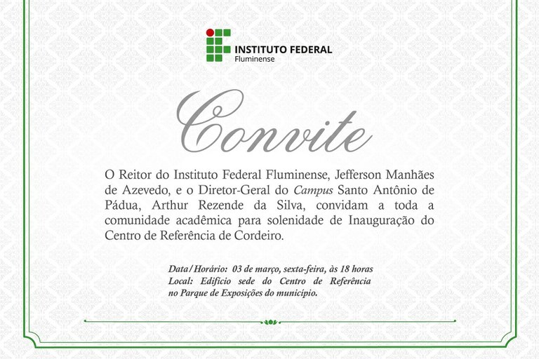 Inauguração em Cordeiro