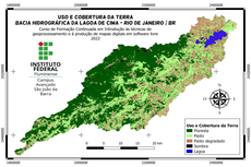 Mapa de uso e cobertura da terra da Bacia Hidrográfica da Lagoa de Cima foi produzia pelos alunos do curso