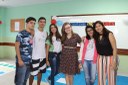 Equipe da sala temática "Matemática Lúdica" com a diretora de ensino, Maria Ravela