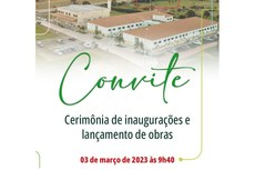 Convite para evento de inauguração e lançamento de obras