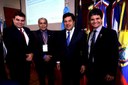 O presidente do Conif, Marcelo Bender, com o vice-presidente Jerônimo Rodrigues, o ministro Mendonça Filho e Jefferson Manhães.