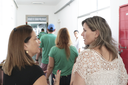 Taís e Márcia durante visita aos pacientes da UCP