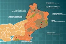 Valores das emendas parlamentares distribuídas por campus