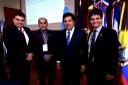 Reitor do IFF participa de reunião de ministros da educação da América Latina e Caribe O presidente do Conif, Marcelo Bender, com o vice-presidente Jerônimo Rodrigues, o ministro Mendonça Filho e Jefferson Manhães.