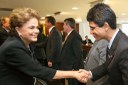 Reitor eleito, Jefferson Manhães, com a presidenta Dilma Roussef