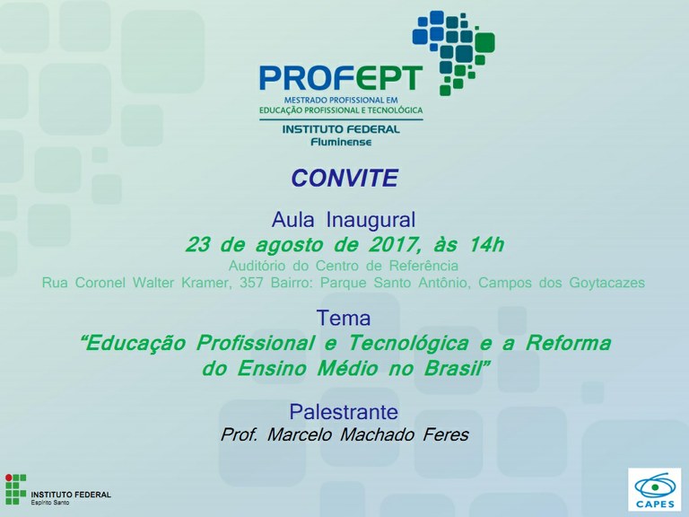 Convite aula inaugural